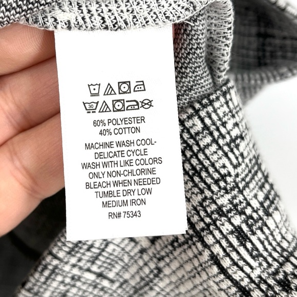 Tahari Sleeveless Black White Print Fit and Flare Cocktail Wedding Dress Size 8 - Picture 6 of 8